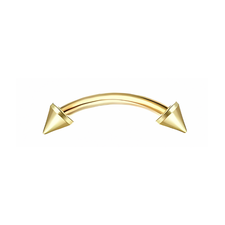 16G Gold Eyebrow Piercing Rook Piercing with Nails Stainless Steel