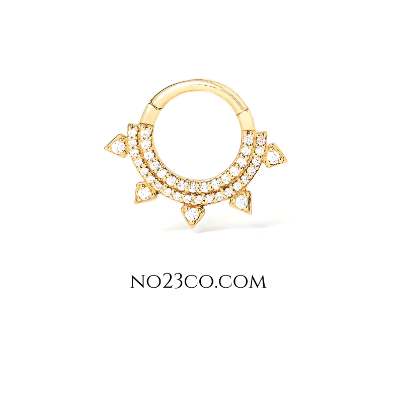 Luxury 18K gold plated septum daith ring piercing crafted from premium 925 sterling silver.
