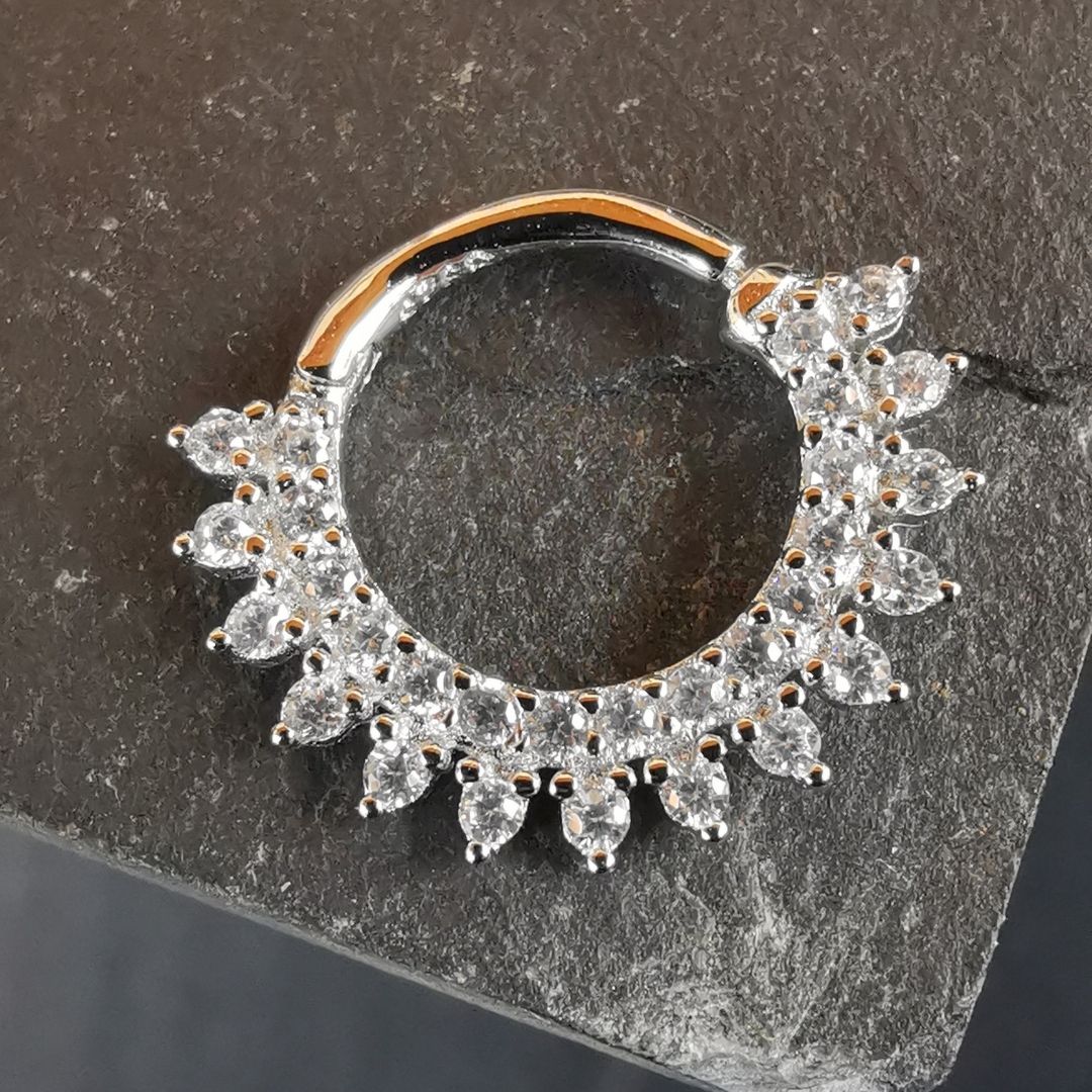 18G Septum Ring / Daith Piercing 925 Sterling Silver 8 mm