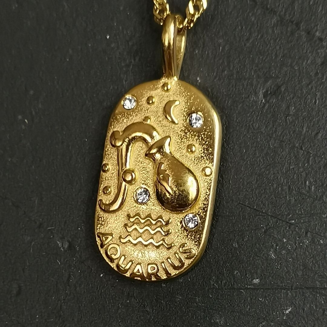 Aquarius Constellation Necklaces 18K Gold Plated Stainless Steel Hypo-allergenic And Tarnish Free