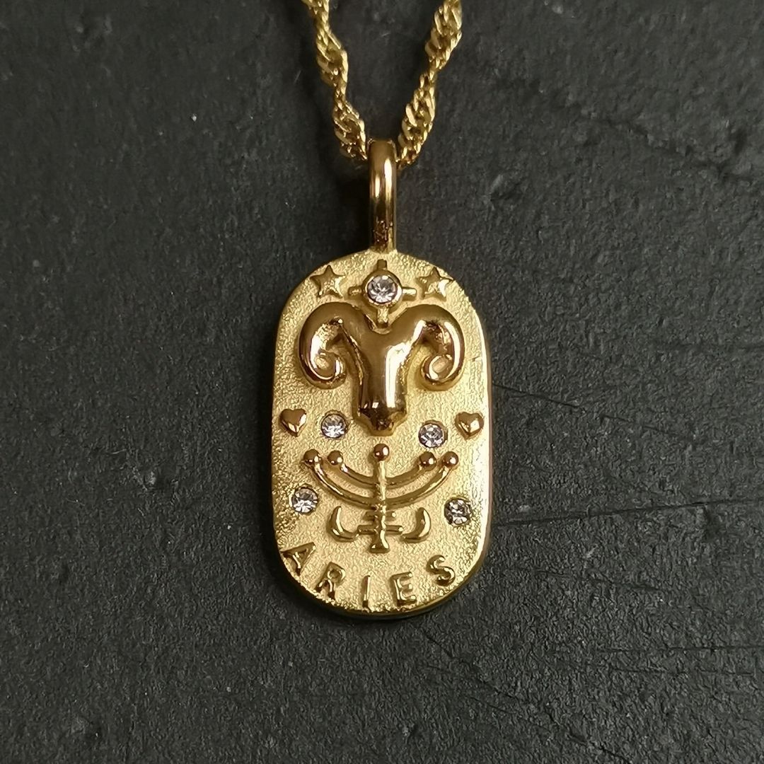 Aries Constellation Necklaces 18K Gold Plated Stainless Steel Hypo-allergenic And Tarnish Free