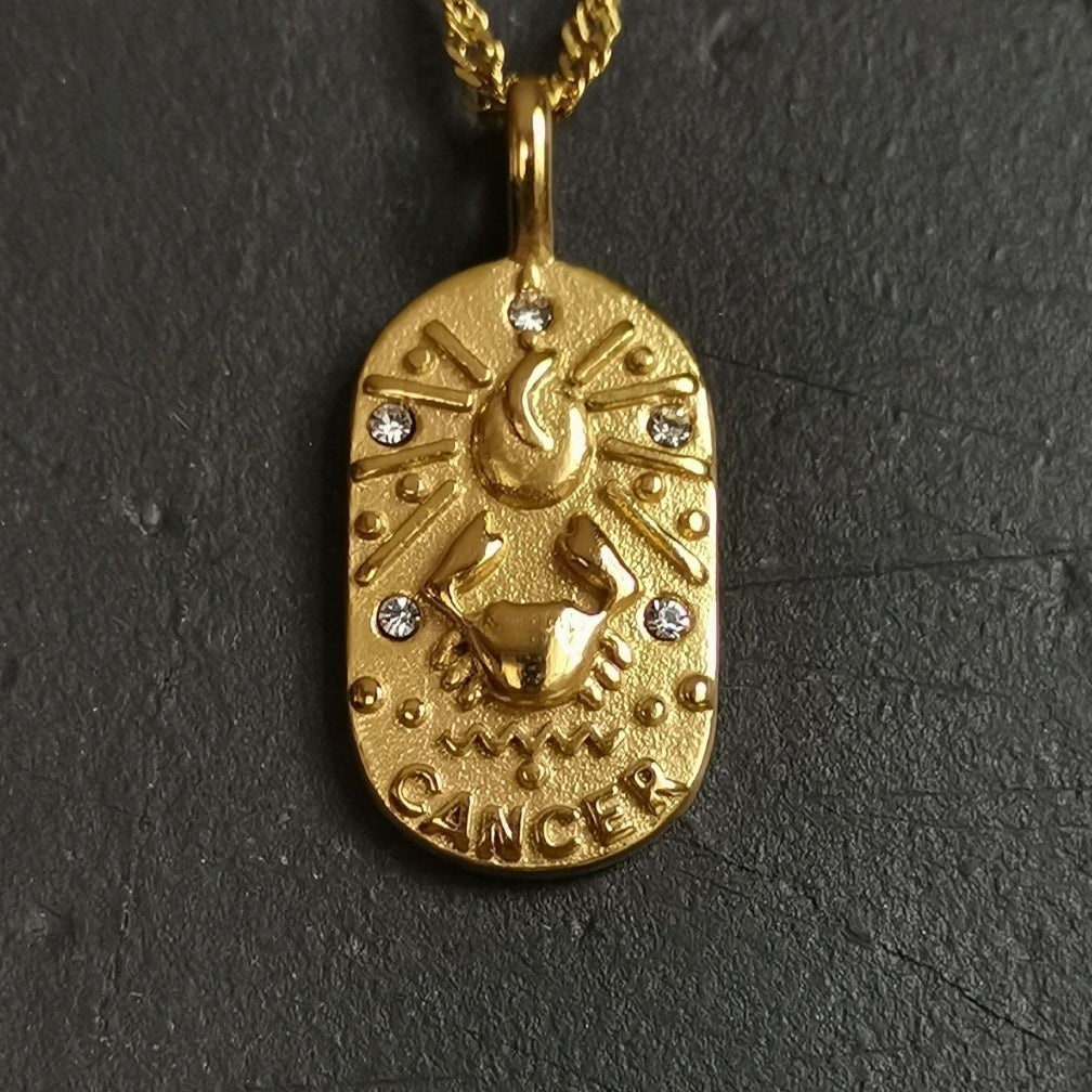 Cancer Constellation Necklaces 18K Gold Plated Stainless Steel Hypo-allergenic And Tarnish Free