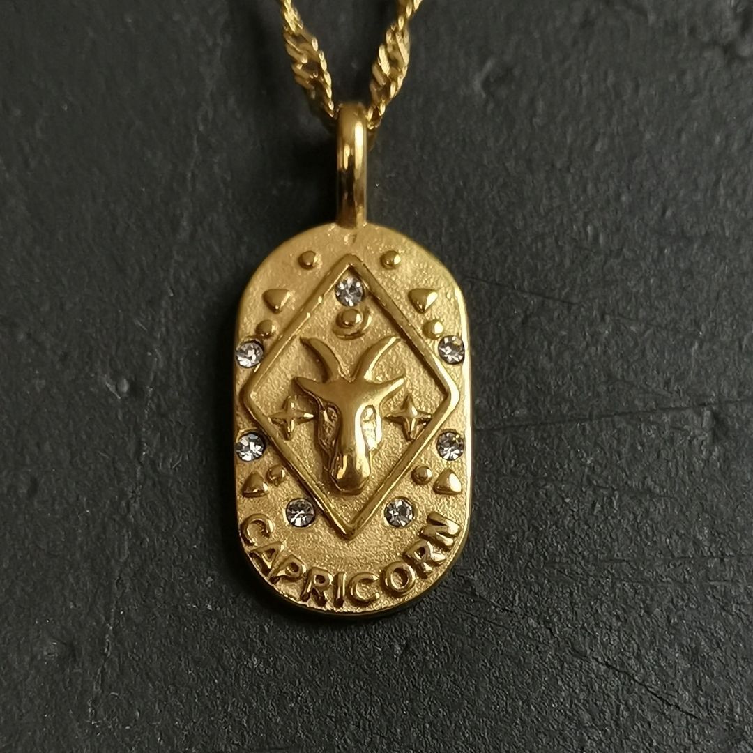 Capricorn Constellation Necklaces 18K Gold Plated Stainless Steel Hypo-allergenic And Tarnish Free