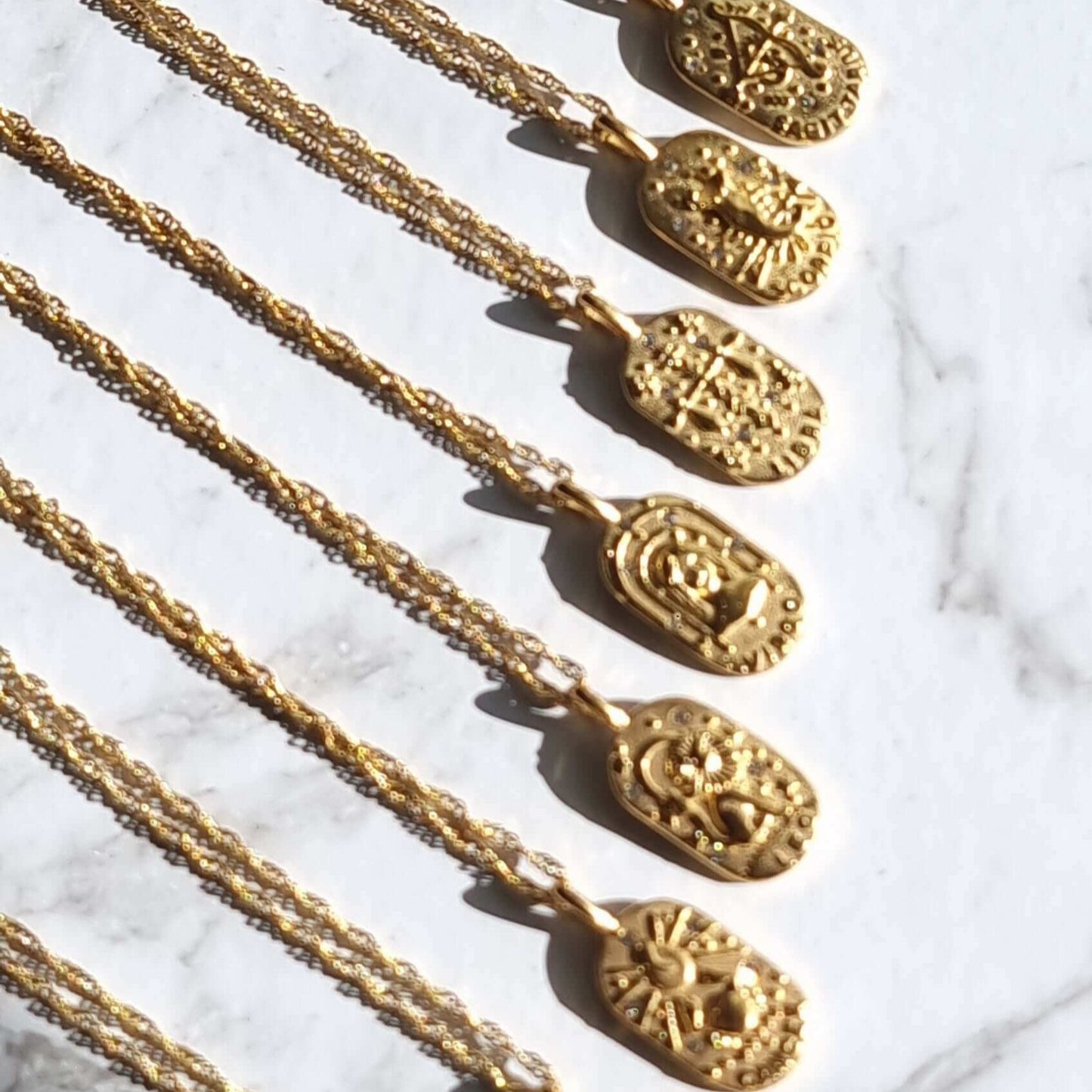 Constellations Necklaces. Zodiac signs Jewellery. Gold Plated stainless steel