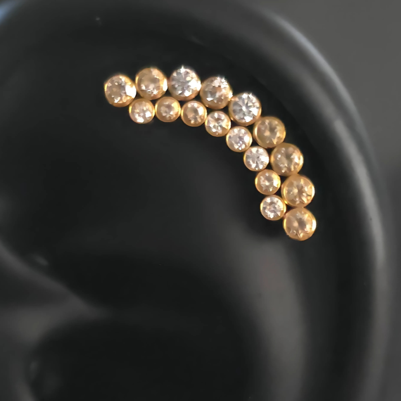 Luxurious 16G Gold Implant Titanium Earring for Helix & Cartilage Piercings – Internally Threaded for a Smooth Fit – A high-quality, durable piece perfect for everyday wear.