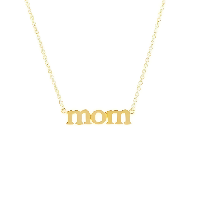 Mom pendant necklace in 18K gold-plated 925 sterling silver, a beautiful jewelry piece for moms