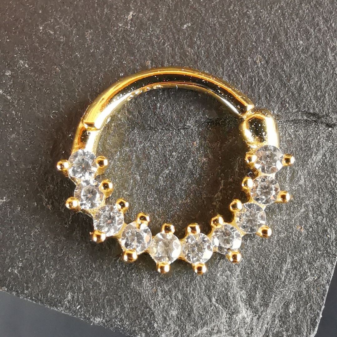 Gold Tiny Septum/Daith 18G Piercing Ring 7 mm - 18K Gold Plated 925 Sterling Silver