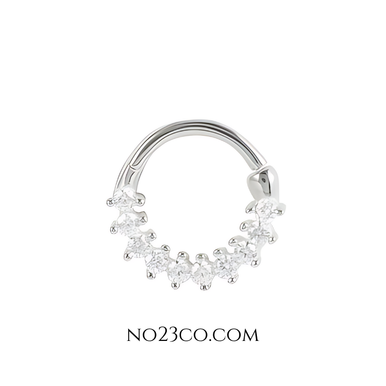 Gold Tiny Septum Ring / Daith Piercing 18G - 925 Sterling Silver 7 mm - No23Co