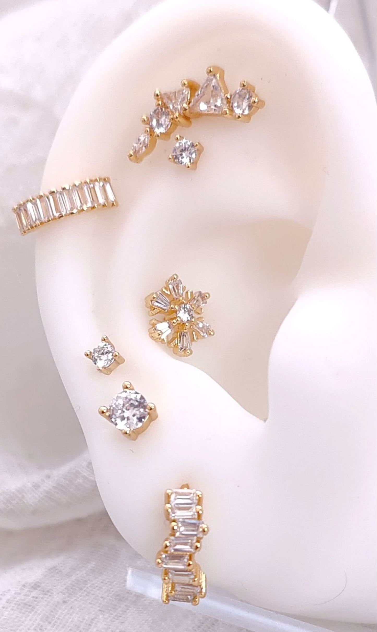 Helix Earring, Conch Earring, Double Flat Earring ear curation