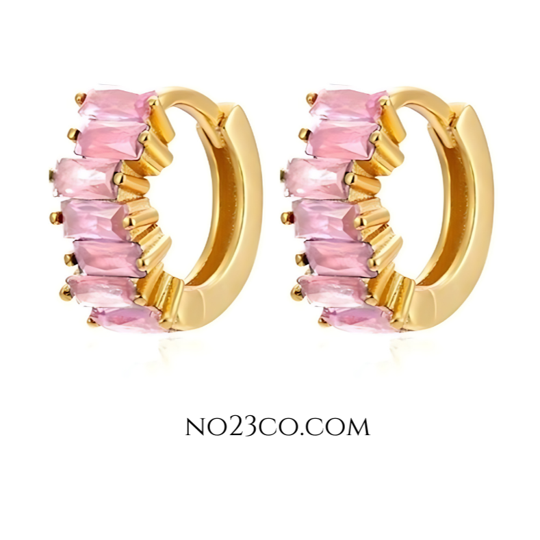 Huggies Gold and Pink 18K Gold Plated 925 - No23Co