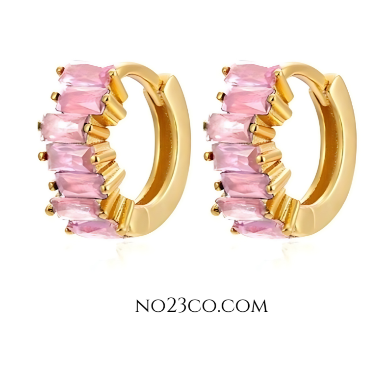 Huggies Gold and Pink 18K Gold Plated 925 - No23Co