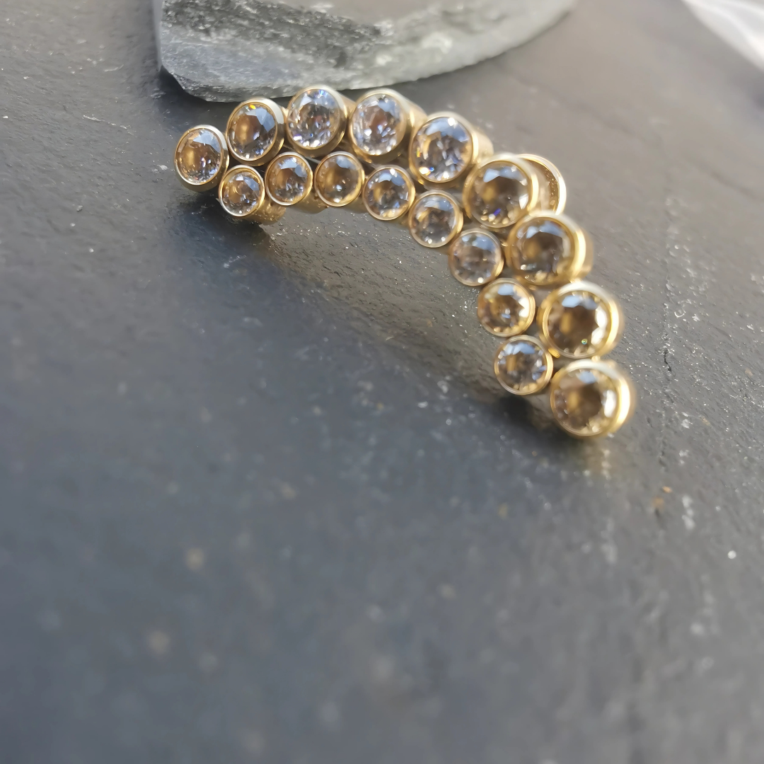 Implant Titanium Earring Gold 16G Conch/Flat/Cartilage Piercing with Internal Thread