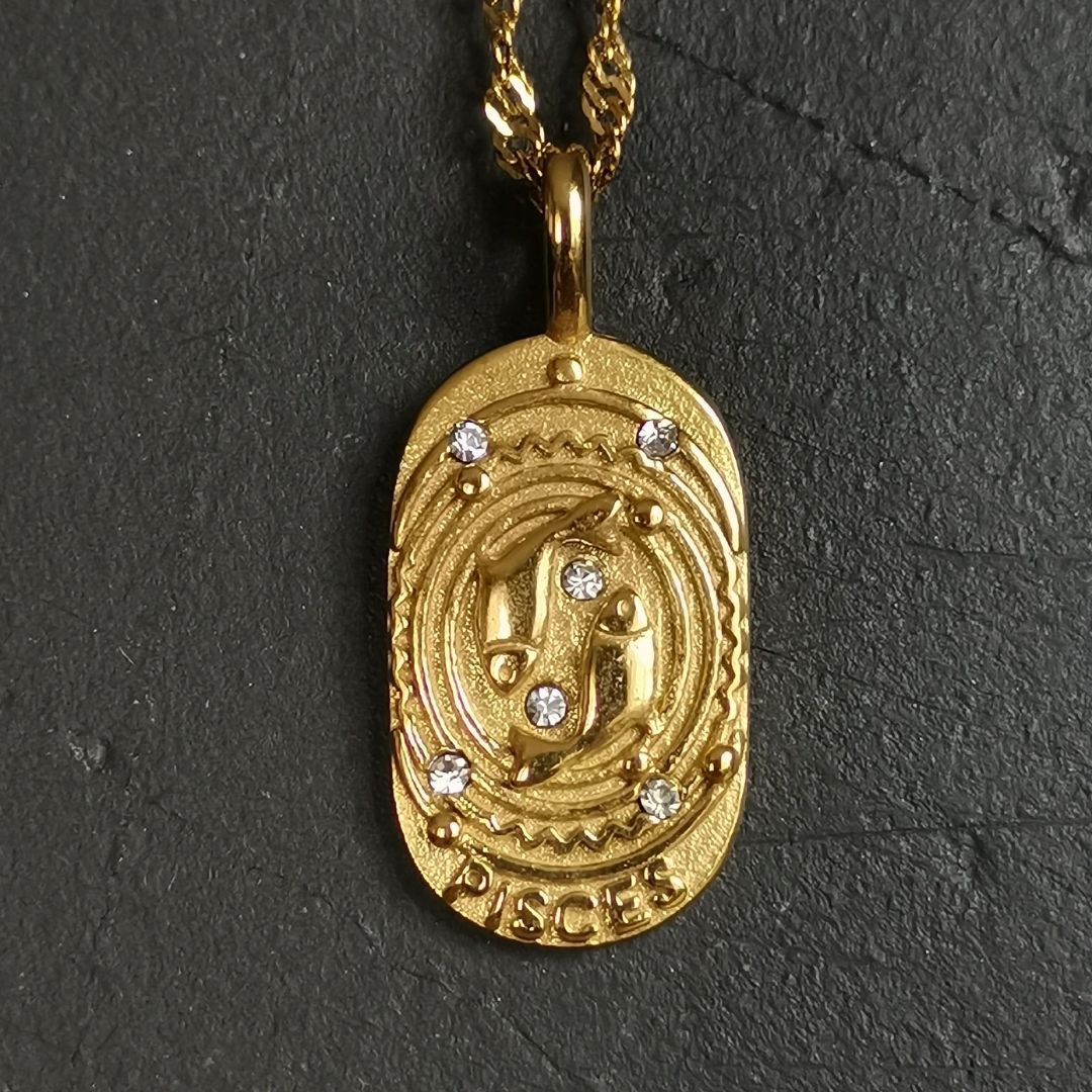 Pisces Constellation Necklaces 18K Gold Plated Stainless Steel Hypo-allergenic And Tarnish Free