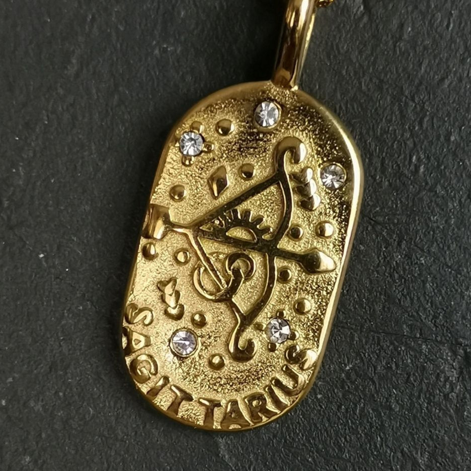 Sagittarius Constellation Necklaces 18K Gold Plated Stainless Steel Hypo-allergenic And Tarnish Free