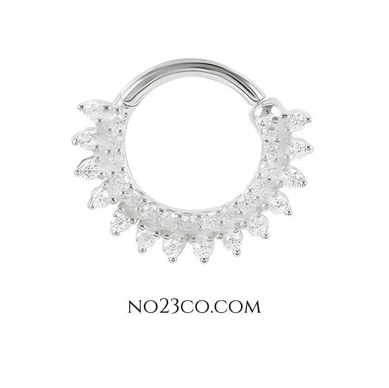 Elegant 18G septum daith ring piercing jewelry crafted from premium 925 sterling silver.