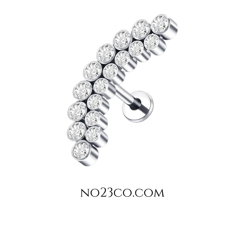 16G Silver Titanium Internal Thread Earring – Hypoallergenic Piercing for Helix and Cartilage
