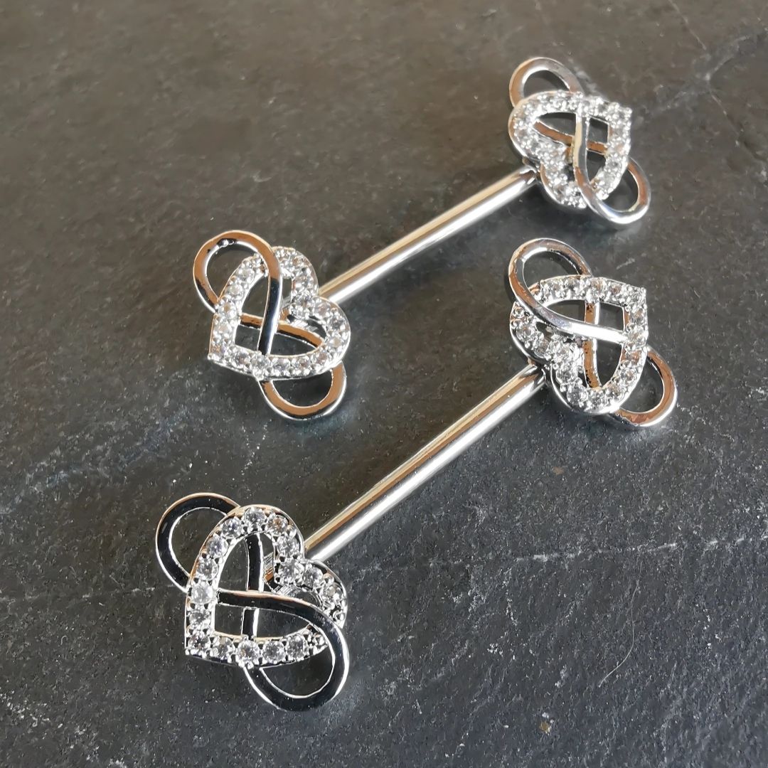 Silver Nipple Bar Jewelry Piercing crafted by 14G Surgical Steel 316L