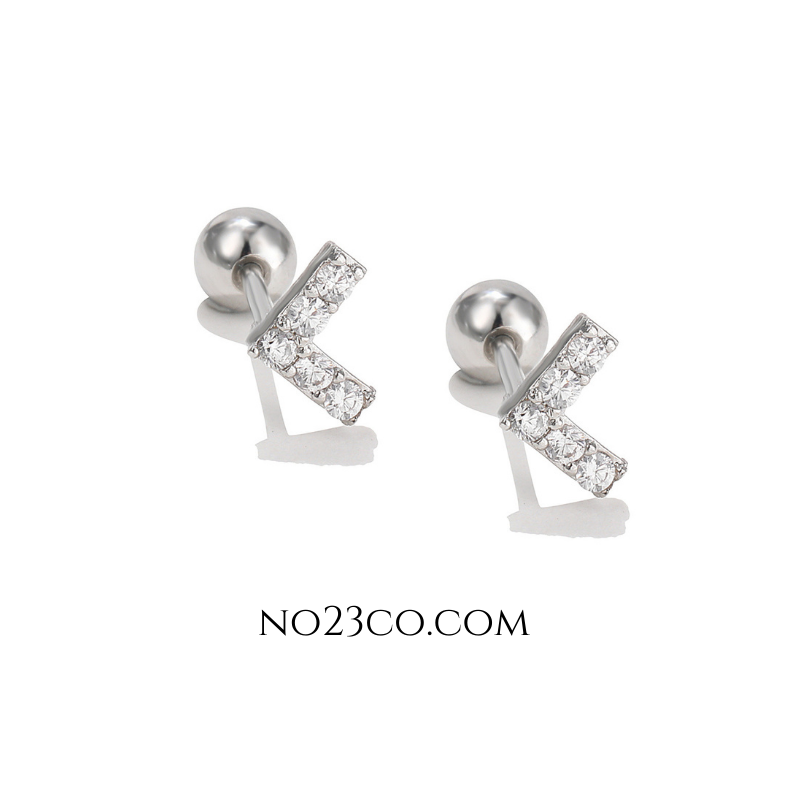 Silver Studs Stainless steel V shape