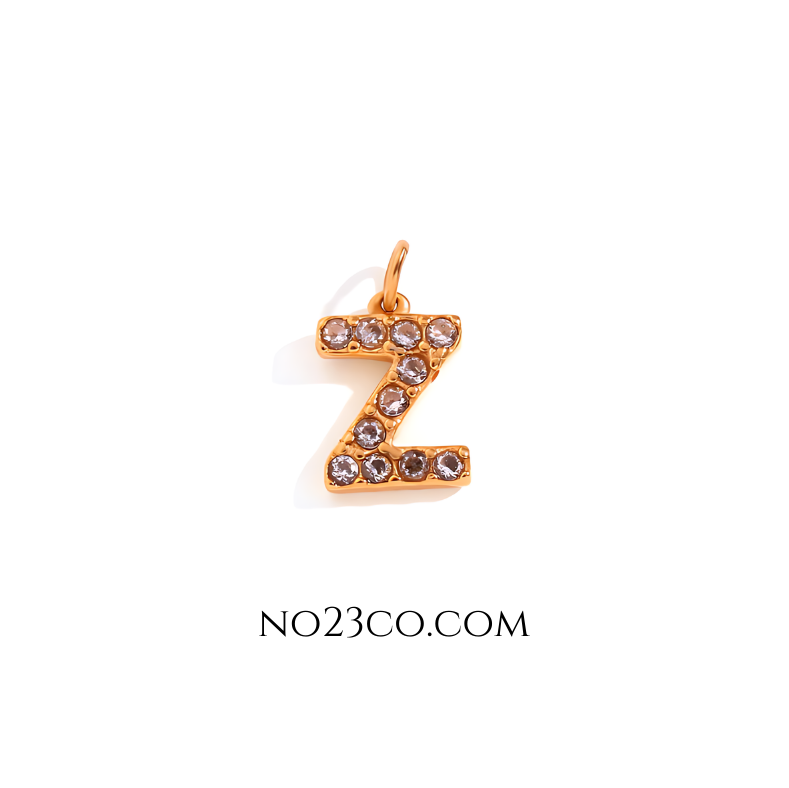 Stainless Steel Gold Plated 18K Letter ''Ζ''