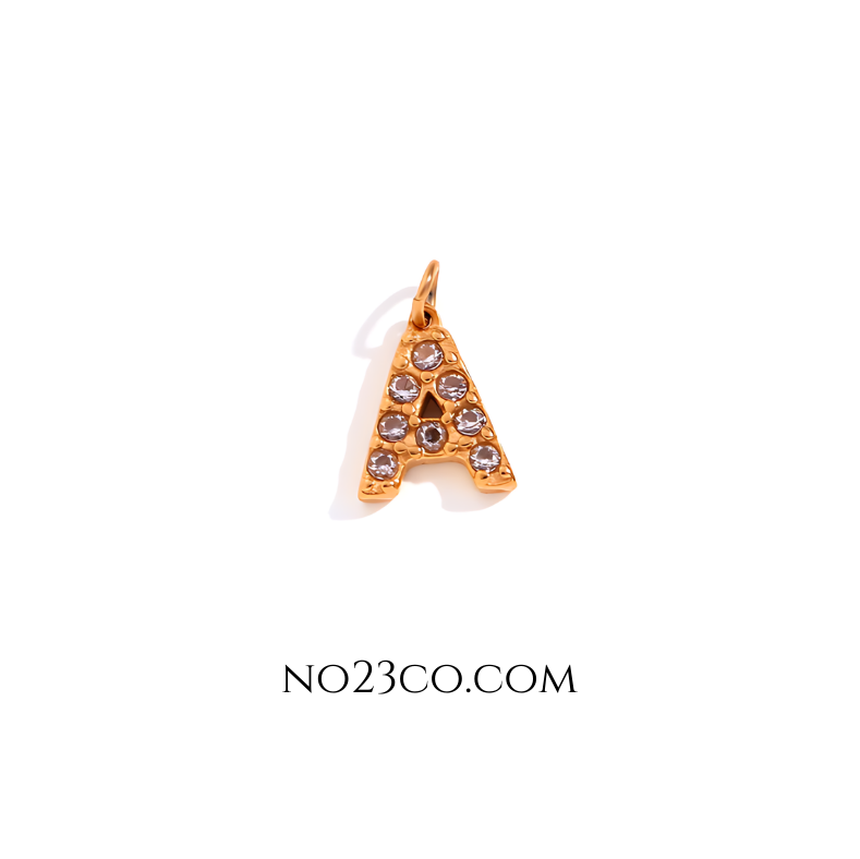 Stainless Steel Gold Plated 18K Letter ''A''