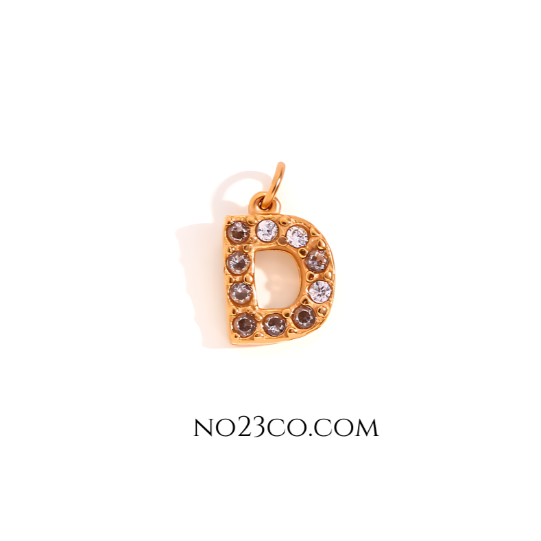 Stainless Steel Gold Plated 18K Letter "D"