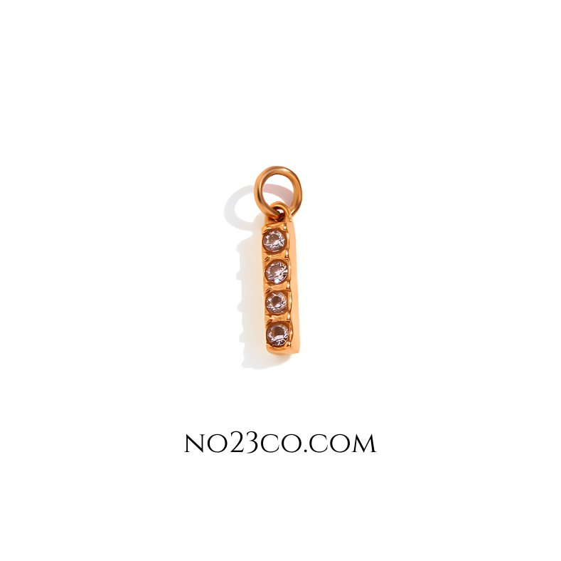 Stainless Steel Gold Plated 18K Letter ''I''