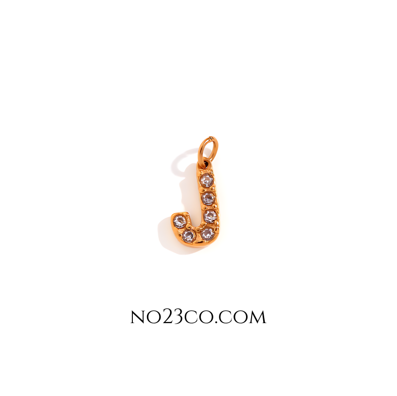 Stainless Steel Gold Plated 18K Letter ''J''