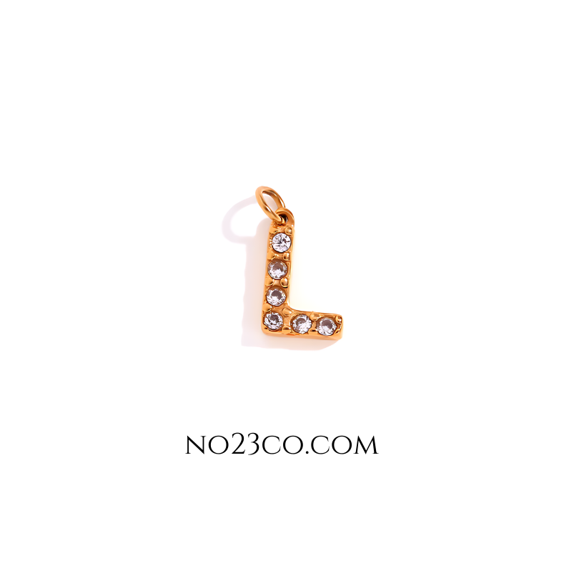 Stainless Steel Gold Plated 18K Letter ''L''