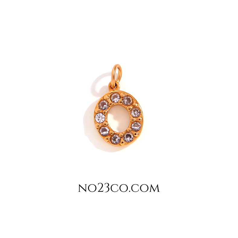Stainless Steel Gold Plated 18K Letter ''O'