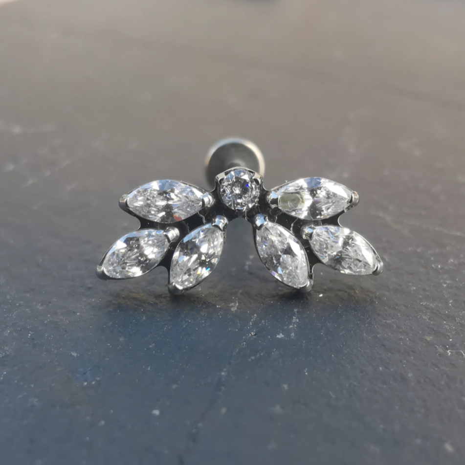 Titanium 16G Conch - Flat - Helix Piercing with Internal Thread - Ear Piercing