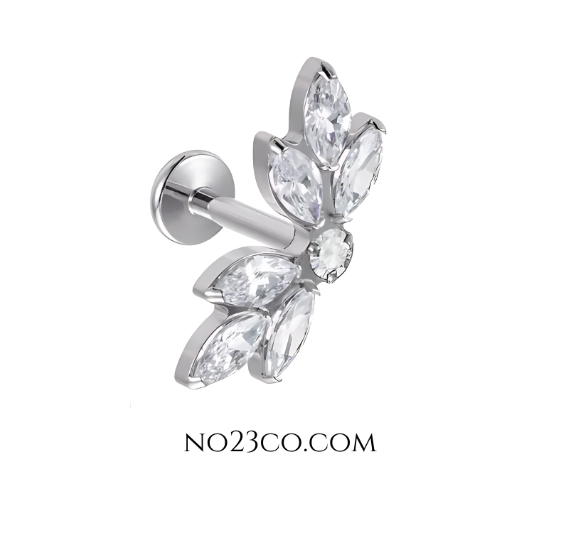 Titanium 16G Conch, Flat, & Helix Piercing with Internal Thread - Ear Piercing - No23Co