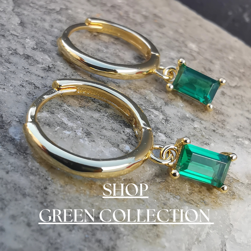 Explore our Green Jewelry Collection, featuring stunning earrings, rings, and piercings adorned with vibrant green gemstones, emerald accents, and elegant designs in gold and silver. Perfect for adding a touch of nature-inspired beauty to your style.
