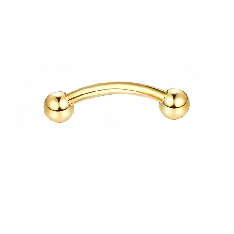 16G Gold Eyebrow Piercing Rook Piercing Stainless Steel with Ball Closures