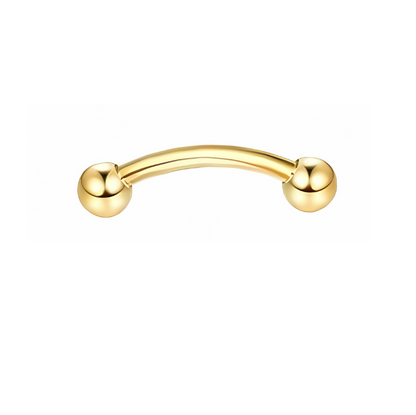 16G Gold Eyebrow Piercing Rook Piercing Stainless Steel with Ball Closures