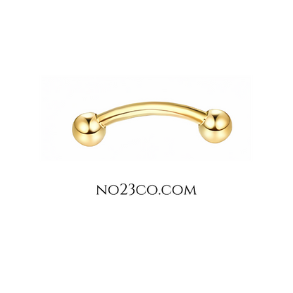 16G Gold Eyebrow Piercing Rook Piercing Stainless Steel with Ball Closures - No23Co