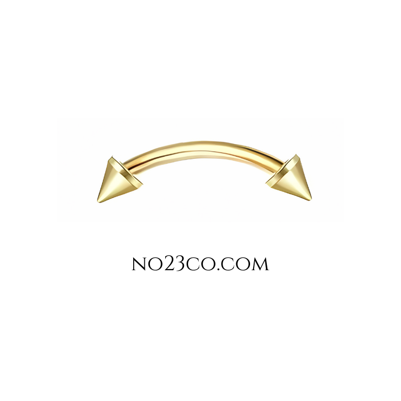 16G Gold Eyebrow Piercing Rook Piercing with Bow Stainless Steel - No23Co