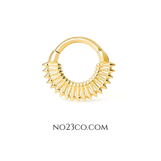 Premium gold and sterling silver daith ring piercing jewelry in 16 gauge for a sleek, polished look.