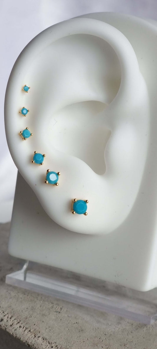 turquoise ear curation with 6 studs