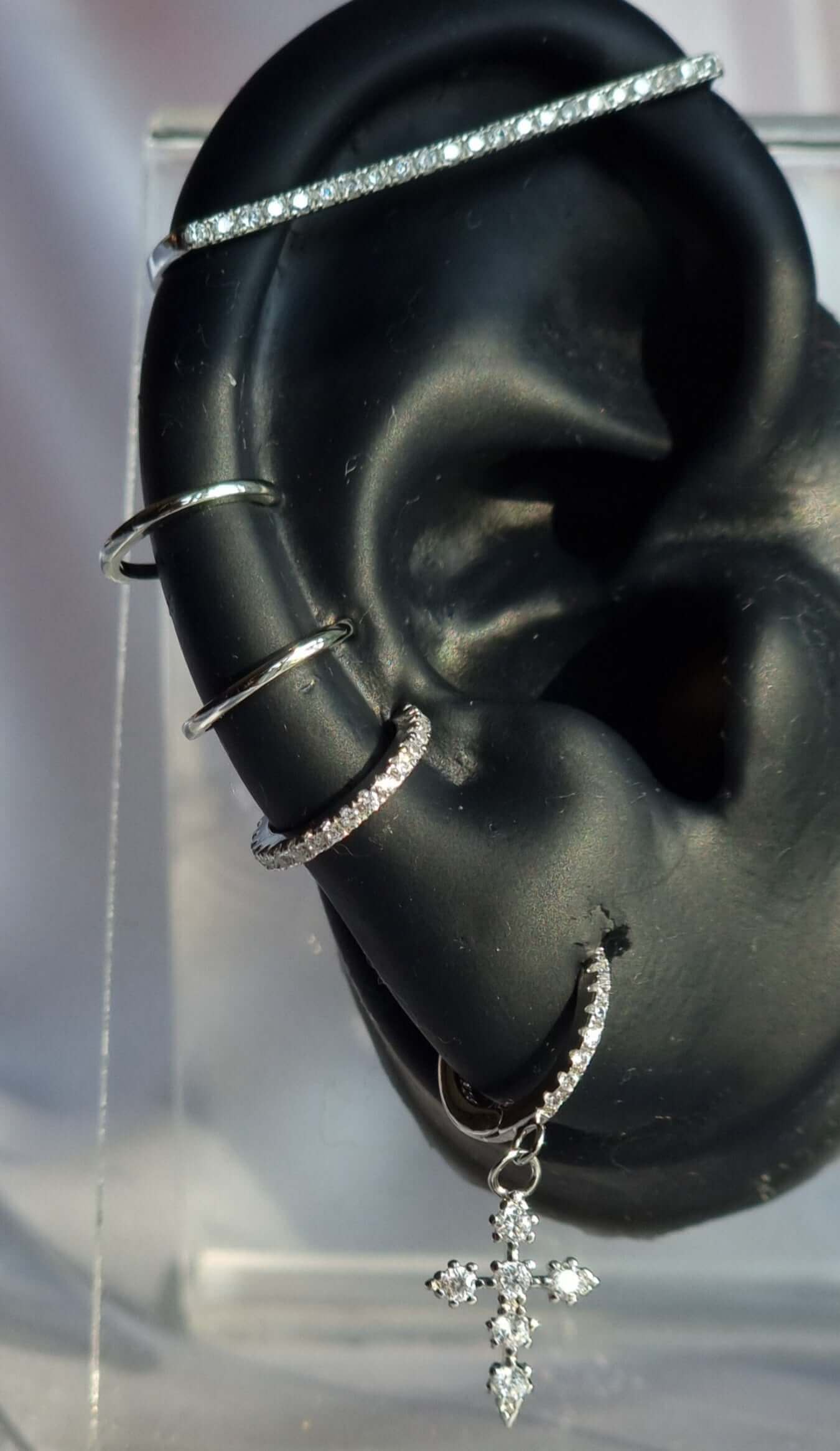 Fake ear curation Earrings. Silver Earrings 