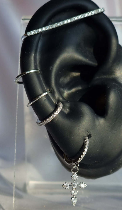 Fake ear curation Earrings. Silver Earrings 