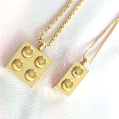 Gold Lego necklace jewellery 