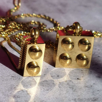 Gold Plated Lego Necklace 