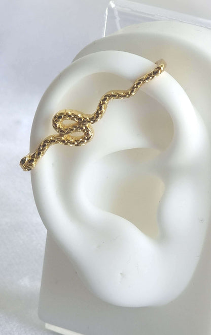 No Piercing Ear Bar Gold Snake