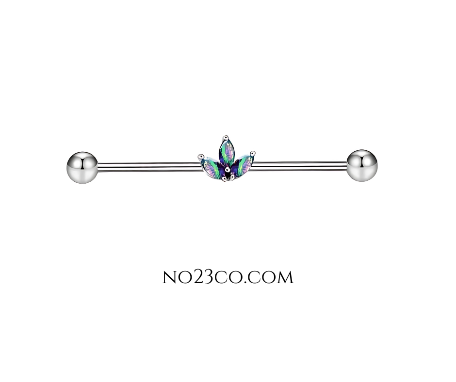 Silver Industrial Bar Stainless Steel with Aura Flower