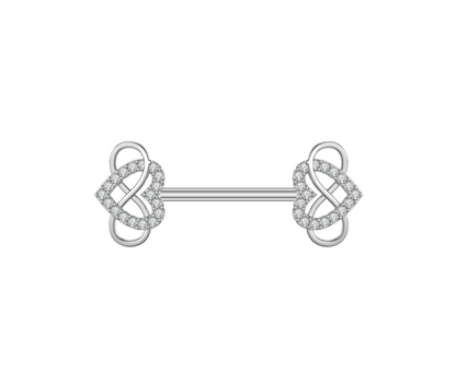 Silver Nipple Bar Piercing 14G Surgical Steel 316L Silver (Single)