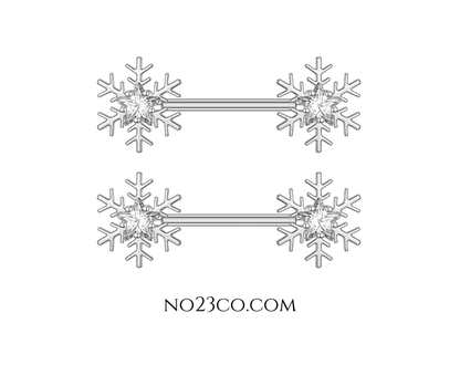 Snowflake Nipple Piercing 14G Surgical Steel 316L Silver - No23Co