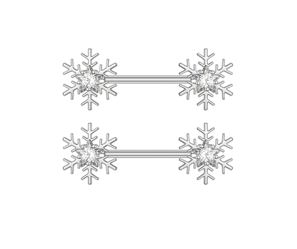 Snowflake Nipple Piercing Jewelry 14G Surgical Steel 316L Silver