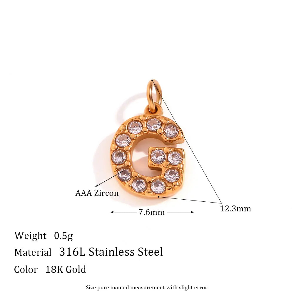 Stainless Steel Gold Plated 18K Letter ''G''