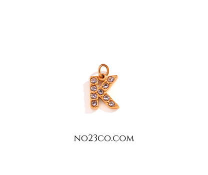 Stainless Steel Gold Plated 18K Letter ''K''