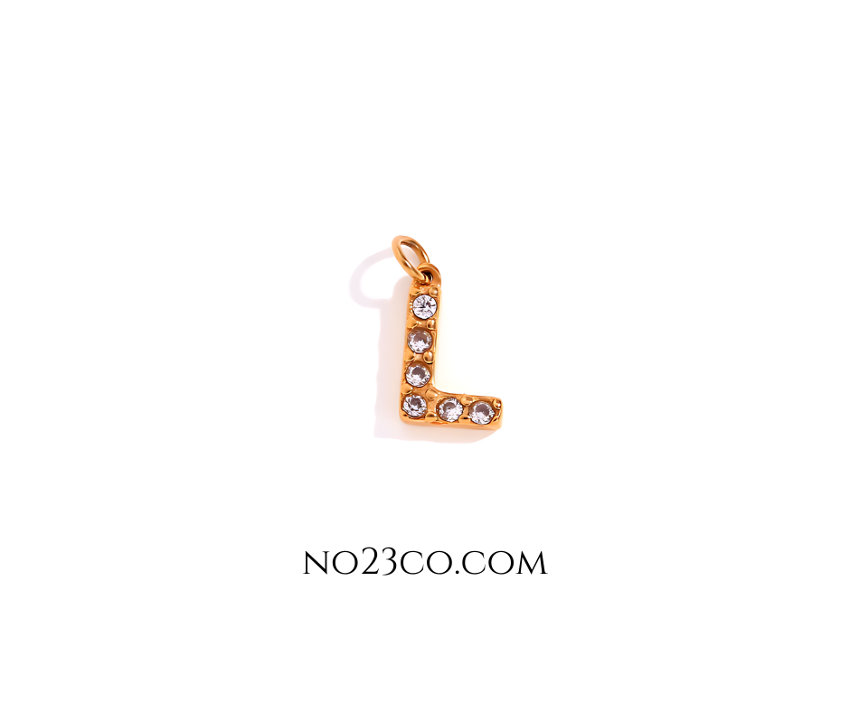 Stainless Steel Gold Plated 18K Letter ''L''